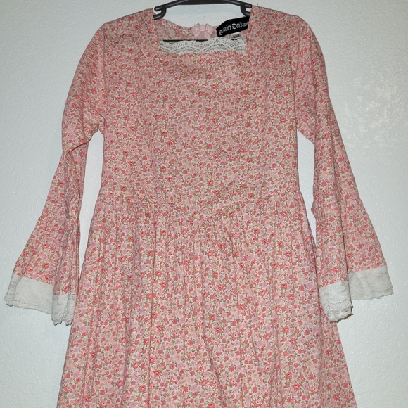 3/$25 Scarlet Darkness Girls Dress Pink Floral Prairie Lace Cottagerore 8-9Y - Picture 2 of 11